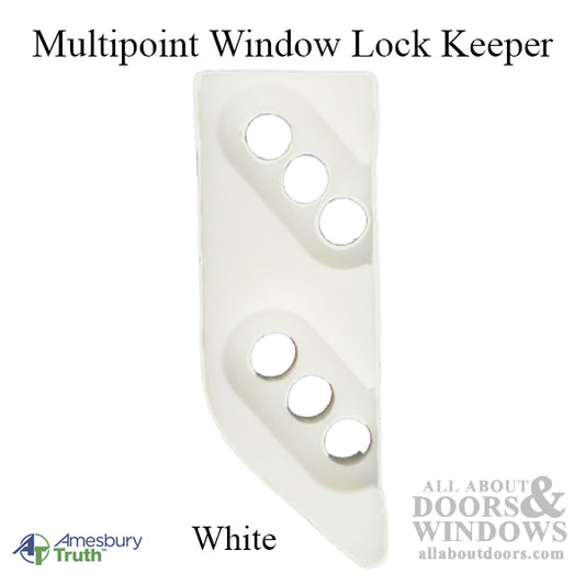 Truth Multipoint Window Lock Keeper, Left Hand - White