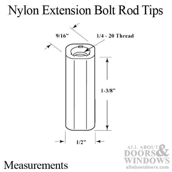 Nylon Extension Bolt Rod Tips - Nylon Extension Bolt Rod Tips