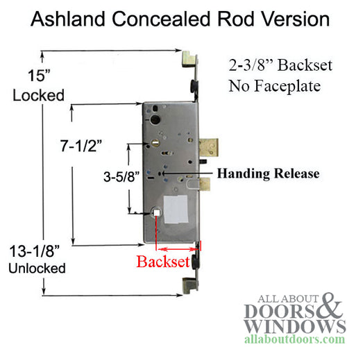 Active Concealed  Multi-point lock Rod, 60/92, No Faceplate - Active Concealed  Multi-point lock Rod, 60/92, No Faceplate