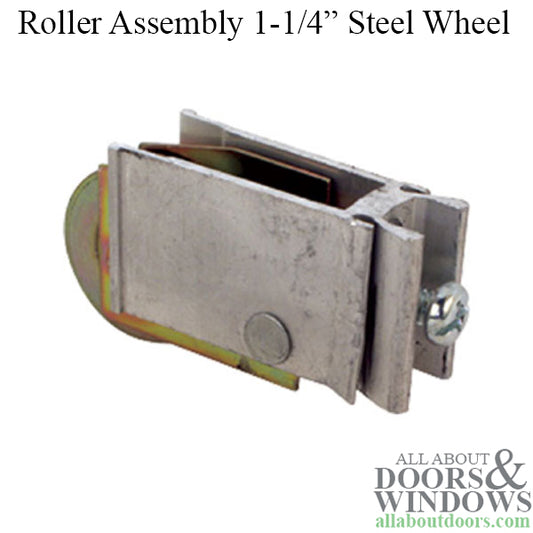Sliding Door Roller With Adjustable Aluminum Open back Housing 1.25 Inch Steel Wheel