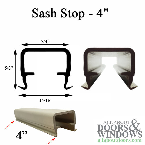 Single / Double Hung Sash Stop, 4