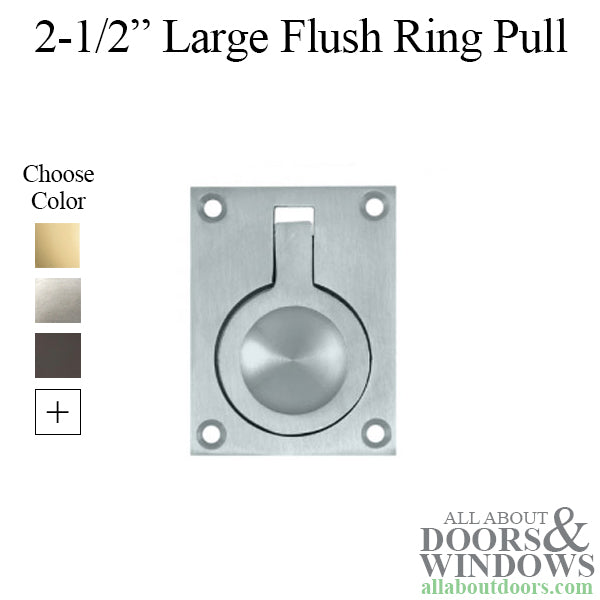 2-1/2'' Large Flush Ring Pull - Choose Finish - 2-1/2'' Large Flush Ring Pull - Choose Finish