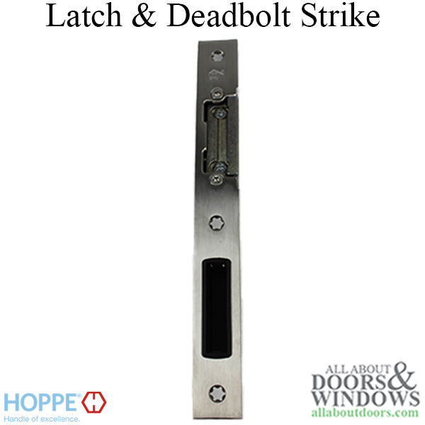 Hoppe Latch & Deadbolt Strike, Key Operated Lock,  Left Hand - Stainless Steel - Hoppe Latch & Deadbolt Strike, Key Operated Lock,  Left Hand - Stainless Steel