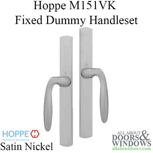 HOPPE HLS 9000 Sliding Door Handle Set with Verona Lever Fixed Dummy Satin Nickel