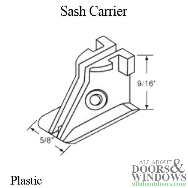 74 Series, 3/8 Spiral Balance Sash Carrier Shoe 5/8