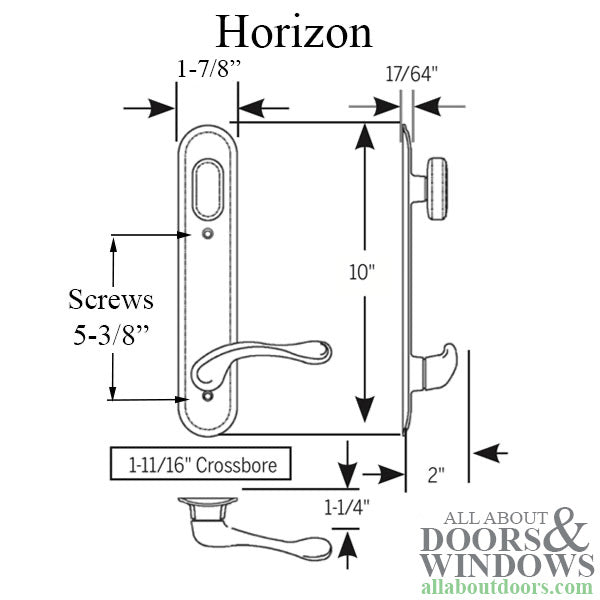 Trilennium  Peachtree Passive T-Turn Drive, 3020 Series Handleset, 1-3/4 door - Trilennium  Peachtree Passive T-Turn Drive, 3020 Series Handleset, 1-3/4 door