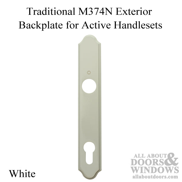 HOPPE Traditional Exterior Backplate M374N for Active Handlesets - White - HOPPE Traditional Exterior Backplate M374N for Active Handlesets - White