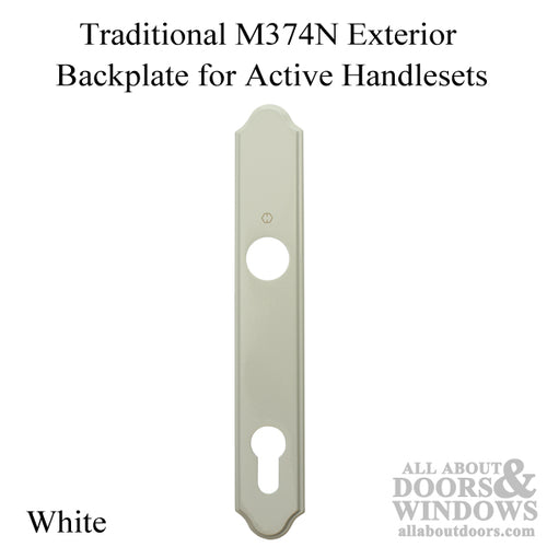 HOPPE Traditional Exterior Backplate M374N for Active Handlesets - White - HOPPE Traditional Exterior Backplate M374N for Active Handlesets - White