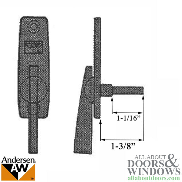 Andersen Window - Frenchwood Gliding Door Hardware, Newbury Thumb Latch/Inside Lock - H. P. Brass - Andersen Window - Frenchwood Gliding Door Hardware, Newbury Thumb Latch/Inside Lock - H. P. Brass