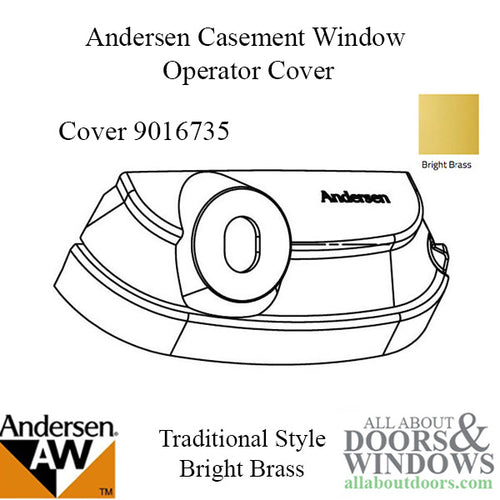 Andersen Perma-Shield Improved/E-Z Casement Windows - Operator Cover - Traditional Style - Bright Brass - Andersen Perma-Shield Improved/E-Z Casement Windows - Operator Cover - Traditional Style - Bright Brass