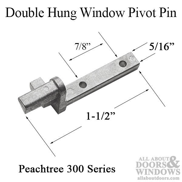Peachtree 300 Series Double Hung Window Pivot Pin, New Style, Mill Finish, Pair - Peachtree 300 Series Double Hung Window Pivot Pin, New Style, Mill Finish, Pair