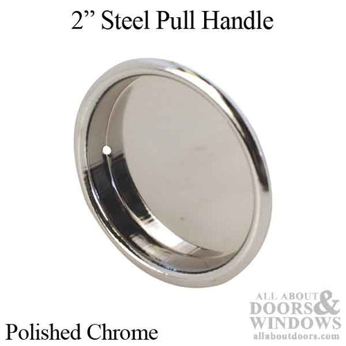 Pull Handle, 2 inch, Steel, Chrome Finish - 2 Pack - Pull Handle, 2 inch, Steel, Chrome Finish - 2 Pack