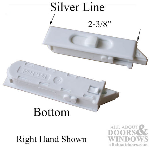 Tilt Latch, Slide in Plastic, Pairs - White