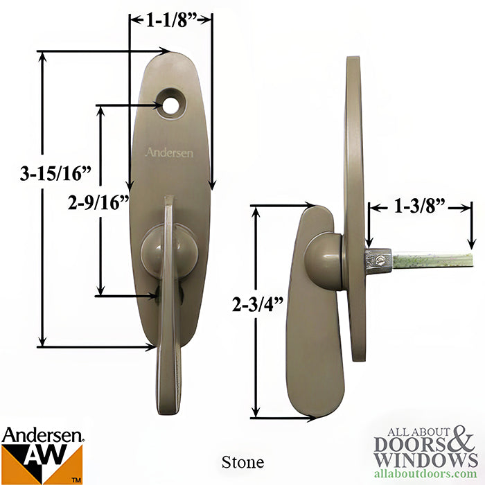 Andersen New Style Tribeca Series Interior Thumb Latch for 2 Panel Gliding Door - Stone - Andersen New Style Tribeca Series Interior Thumb Latch for 2 Panel Gliding Door - Stone