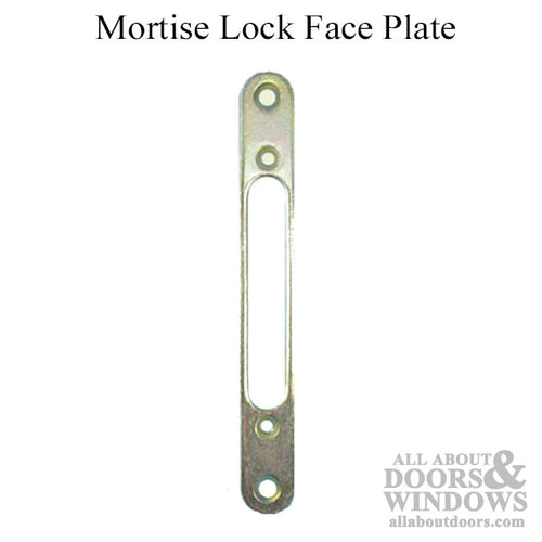 Mortise Lock Face Plate, Wide, 5-3/8 inch Hole Spacing - Mortise Lock Face Plate, Wide, 5-3/8 inch Hole Spacing