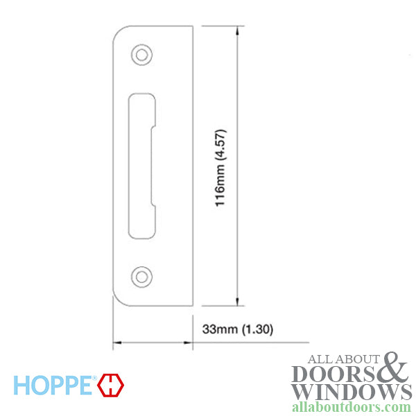 Strike Plate, PT0002N, Flat Tongue 1.30 x 4.57 - Antique Brass - Strike Plate, PT0002N, Flat Tongue 1.30 x 4.57 - Antique Brass