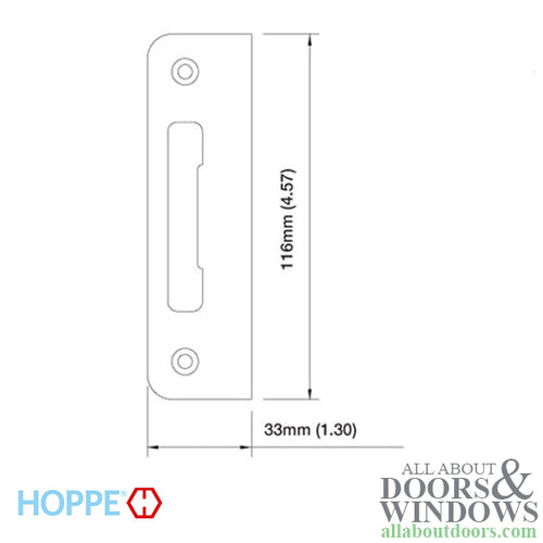 Strike Plate, PT0002N, Flat Tongue 1.30 x 4.57 - Antique Brass - Strike Plate, PT0002N, Flat Tongue 1.30 x 4.57 - Antique Brass