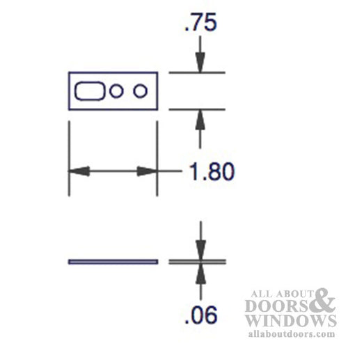 P3000 Strike Plate, Single Shootbolt, active or passive door - 304SS - P3000 Strike Plate, Single Shootbolt, active or passive door - 304SS