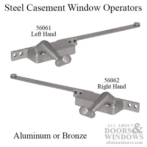 Casement Window Operator, 9'' arm, Left Hand, Square Body, Steel Casement - Choose Color - Casement Window Operator, 9'' arm, Left Hand, Square Body, Steel Casement - Choose Color