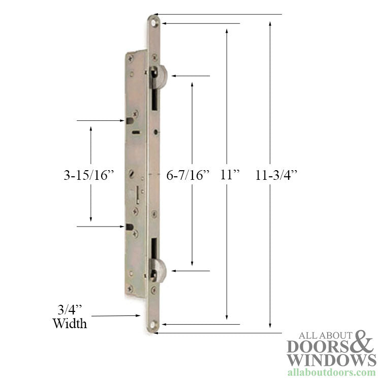 2-Point Double Hook for Sliding Door Lock Flat Faceplate Centered Latch Stainless Steel - 2-Point Double Hook for Sliding Door Lock Flat Faceplate Centered Latch Stainless Steel