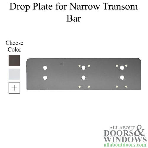 Drop Plate, Narrow Transom Bar for Heavy Duty Door Closer, Choose Color - Drop Plate, Narrow Transom Bar for Heavy Duty Door Closer, Choose Color