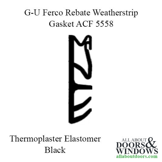 G-U Ferco Rebate Weatherstrip / Gasket  ACF 5558, Thermoplastic elastomer - Black