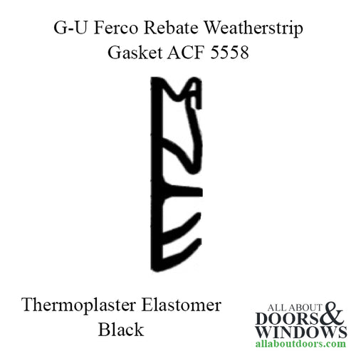 G-U Ferco Rebate Weatherstrip / Gasket  ACF 5558, Thermoplastic elastomer - Black - G-U Ferco Rebate Weatherstrip / Gasket  ACF 5558, Thermoplastic elastomer - Black