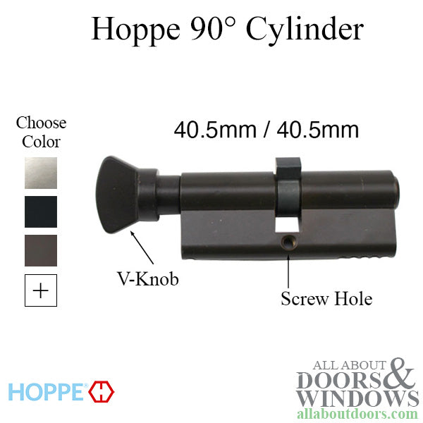 40.5/40.5 Euro Profile Full Cylinder with 90° V-knob, 2-1/4