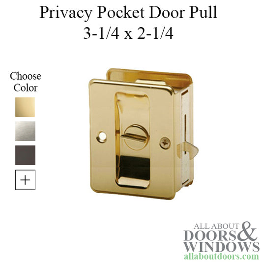 Pocket Door Pull, Privacy 3-1/4 x 2-1/4 - Choose Finish