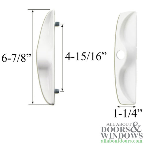 Blemished Outside Lock Handle, with Cylinder Hole, Tuscany Vinyl Sliding Door - White - Blemished Outside Lock Handle, with Cylinder Hole, Tuscany Vinyl Sliding Door - White