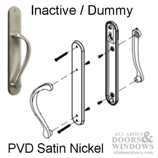 Marvin Ultimate Sliding French Door, Inactive / Dummy wide handle set - PVD Satin Nickel