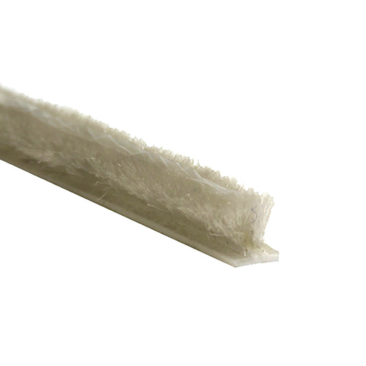 Weatherstrip - .187 T-Backing x .310 Fuzzy Pile, with Fin Seal - Choose Color