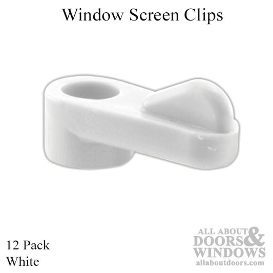 Window Screen Clips - 1/8 In - White - 12 pack