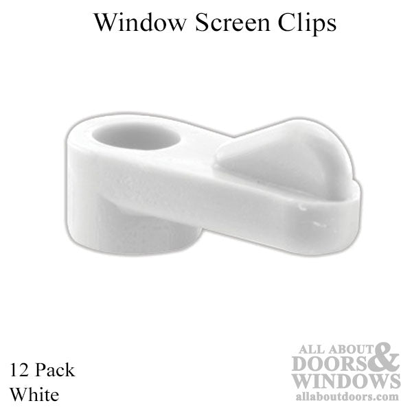 Window Screen Clips - 1/8 In - White - 12 pack - Window Screen Clips - 1/8 In - White - 12 pack