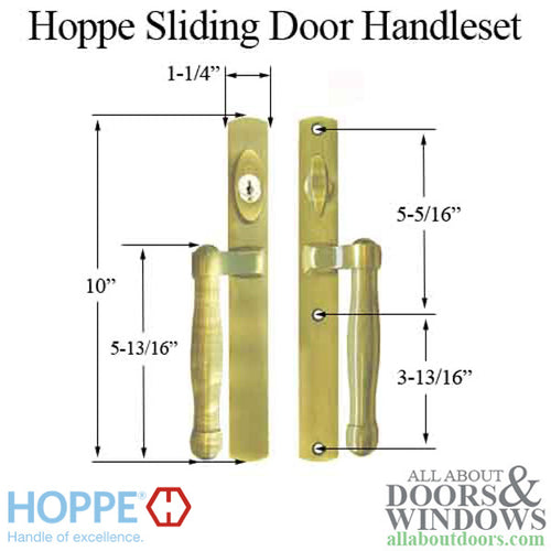 HOPPE HLS 9000 Sliding Door Handle Set Active Keyed Resista Brass - HOPPE HLS 9000 Sliding Door Handle Set Active Keyed Resista Brass