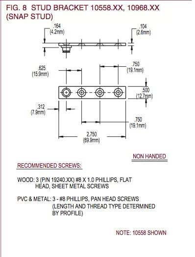 Truth Straight Sash Mounting Bracket, Non Handed - E-Gard, Corrosion Resistant - Truth Straight Sash Mounting Bracket, Non Handed - E-Gard, Corrosion Resistant