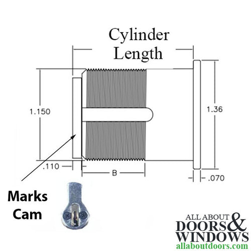 Kaba ilco Mortise Cylinder, 1-3/8