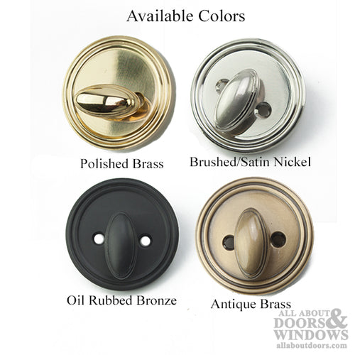 Deadbolt, 2 inch backset, Low Profile  -  Choose Finish - Deadbolt, 2 inch backset, Low Profile  -  Choose Finish