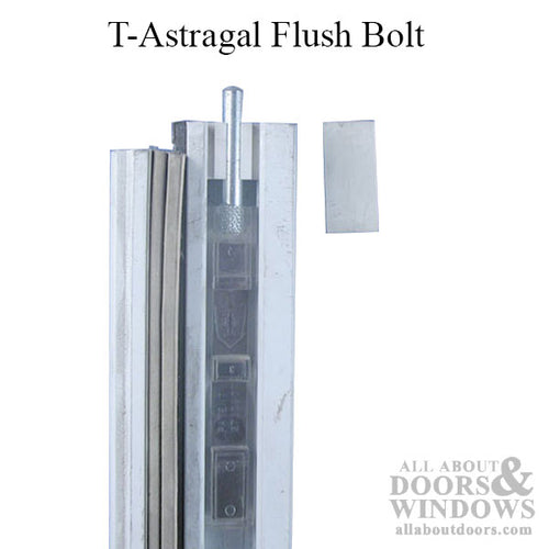 T-Astragal Flush Bolt, Plastic w/ 1/4 x 18-1/2 inch  Rod - T-Astragal Flush Bolt, Plastic w/ 1/4 x 18-1/2 inch  Rod