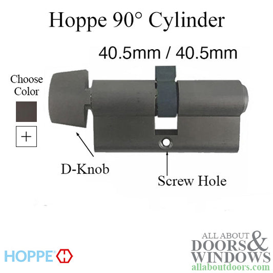 Hoppe 40.5/40.5 Keyed Dallas D-Knob Cylinder 90 degrees