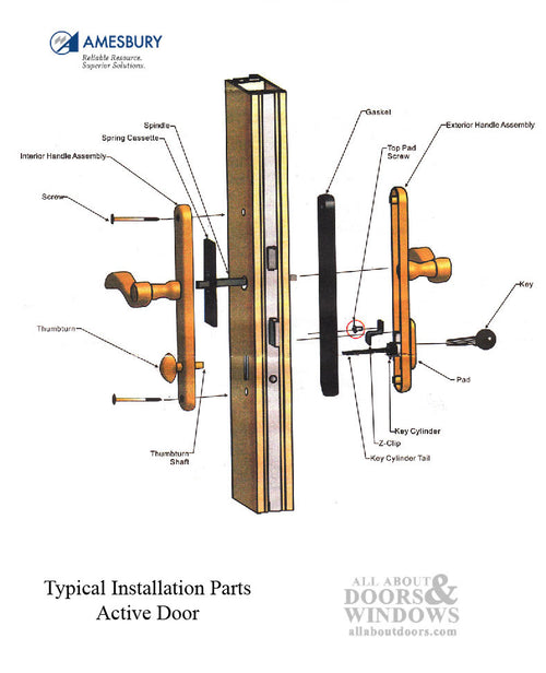 Passive Marvin Integrity Cambridge Hinged Door Hardware LH - White - Passive Marvin Integrity Cambridge Hinged Door Hardware LH - White
