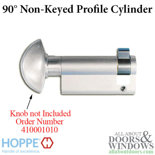 65.5/10 Hoppe Inactive 90° Non-Logo Non-Keyed Profile Cylinder Lock, No Knob - Choose Color