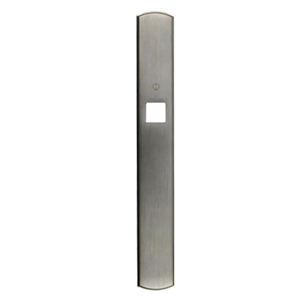 Hoppe M216N Dummy Backplate, Exterior with Square Hole - Satin Nickel - Hoppe M216N Dummy Backplate, Exterior with Square Hole - Satin Nickel