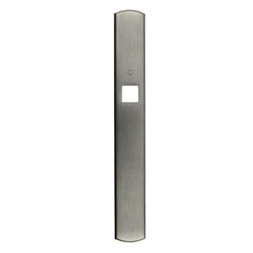 Hoppe M216N Dummy Backplate, Exterior with Square Hole - Satin Nickel - Hoppe M216N Dummy Backplate, Exterior with Square Hole - Satin Nickel