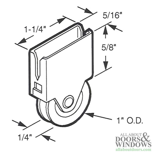 Roller Assembly with 1 Inch Nylon Wheel for Sliding Screen Door - Roller Assembly with 1 Inch Nylon Wheel for Sliding Screen Door