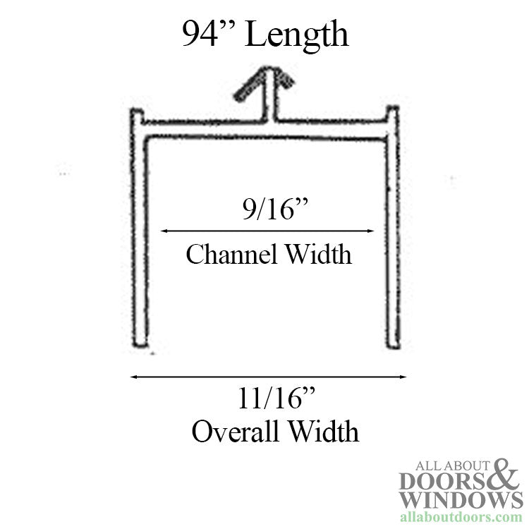 Screen Channel, Head track Sliding door, 94 inch length - Choose Color - Screen Channel, Head track Sliding door, 94 inch length - Choose Color