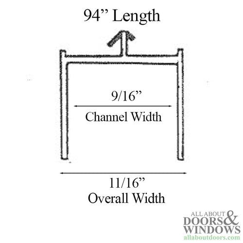 Screen Channel, Head track Sliding door, 94 inch length - Choose Color - Screen Channel, Head track Sliding door, 94 inch length - Choose Color
