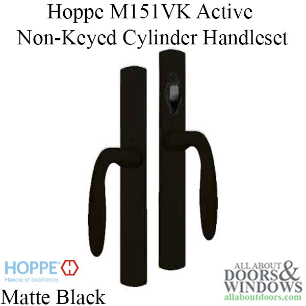 HOPPE HLS 9000 Sliding Door Handle Set with Verona Lever Active Non-Keyed Outside Matte Black - HOPPE HLS 9000 Sliding Door Handle Set with Verona Lever Active Non-Keyed Outside Matte Black