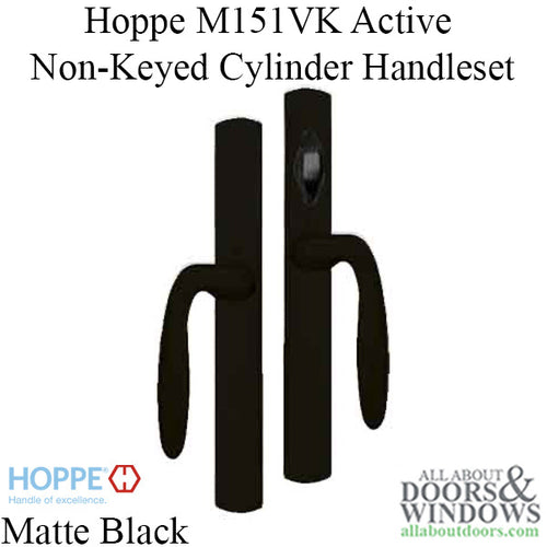 HOPPE HLS 9000 Sliding Door Handle Set with Verona Lever Active Non-Keyed Outside Matte Black - HOPPE HLS 9000 Sliding Door Handle Set with Verona Lever Active Non-Keyed Outside Matte Black