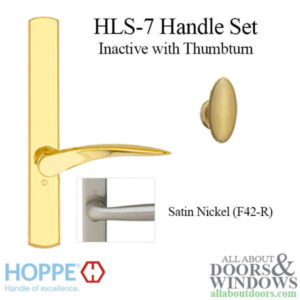 Hoppe HLS7 Handleset, Rodos, M1603/2167N, Non Keyed Inactive, Satin Nickel - Hoppe HLS7 Handleset, Rodos, M1603/2167N, Non Keyed Inactive, Satin Nickel